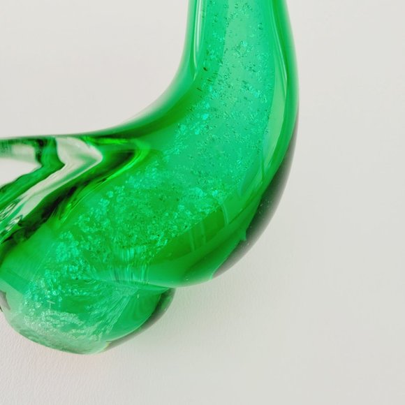 Venetian Glass Penguin Green Figurine Paperweight Made in Italy Animal Decor - Picture 7 of 11